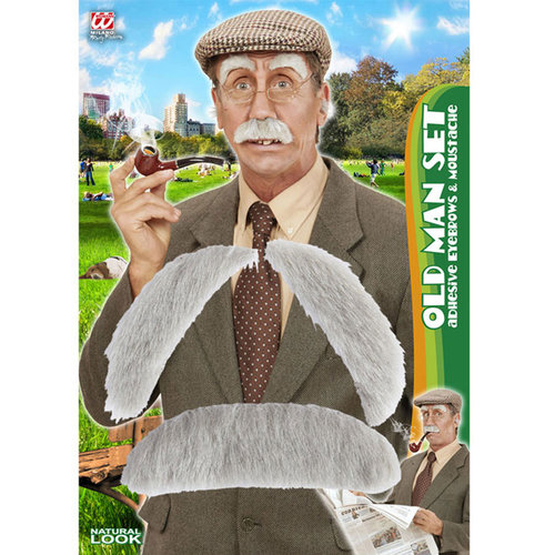 snor en wenkbrouwen oude man