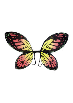 vlindervleugels kind, zwart/oranje/geel