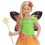 vlindervleugels kind, zwart/oranje/geel