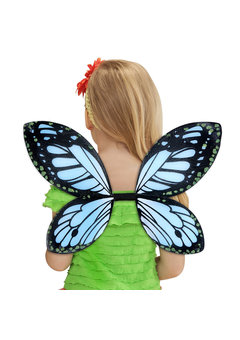 vlindervleugels kind, zwart/blauw