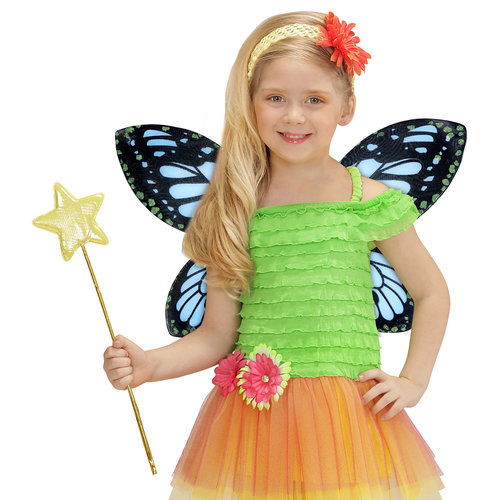 vlindervleugels kind, zwart/blauw