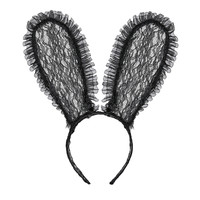 bunny oren kant, zwart