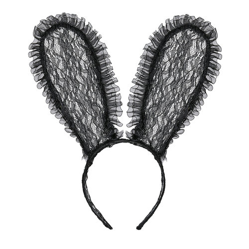 bunny oren kant, zwart