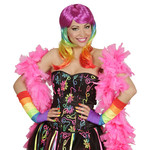 vingerloze handschoenen satijn, regenboog kleuren