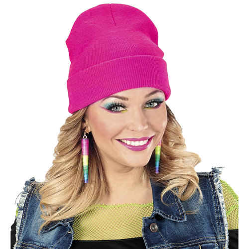 beanie neon rose