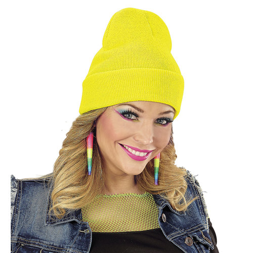 beanie neon geel