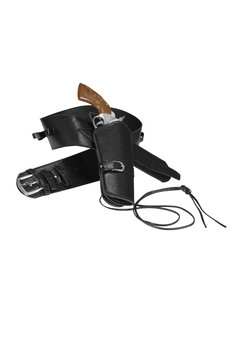 western holster  met riem lederlook , zwart