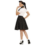 50's rock and roll rok met nekband, zwart