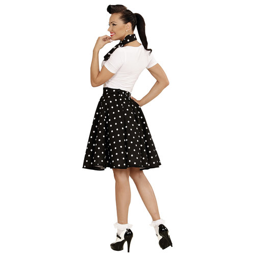 50's rock and roll rok met nekband, zwart