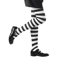 kinderpanty gestreept, wit/zwart 1-3jaar