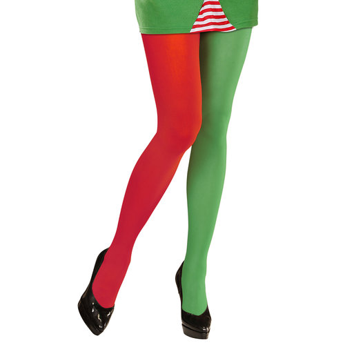 panty meerkleurig, rood/groen