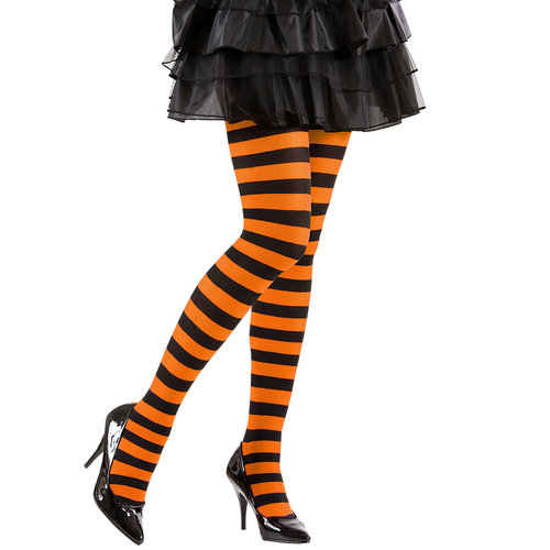 panty gestreept, oranje/zwart