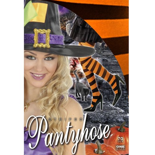 panty gestreept, oranje/zwart