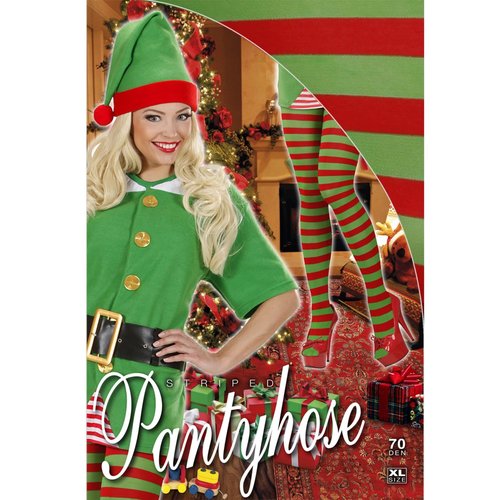 panty, rood/groen gestreept