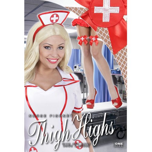 zuster visnet panty met rood kruis