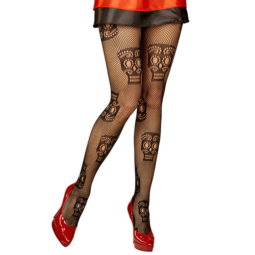 panty, dia de los muertos schedel zwart