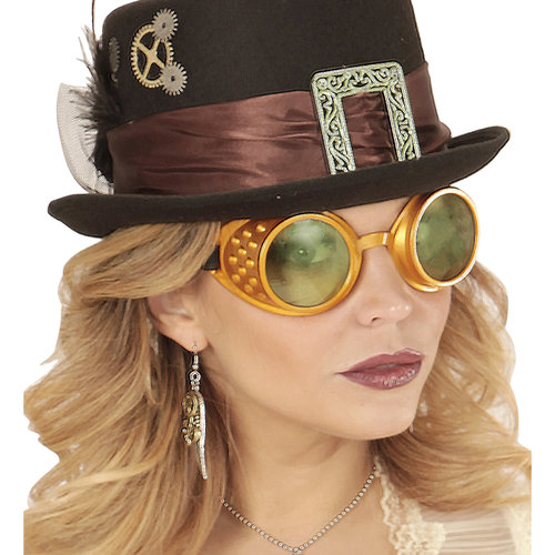 stofbril steampunk goud