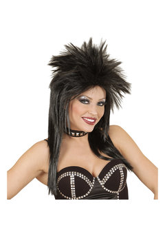 pruik, rockster zwart