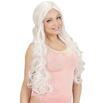 pruik, wit spiraal krullen