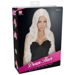 pruik, wit spiraal krullen