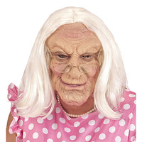 masker oude vrouw met haar