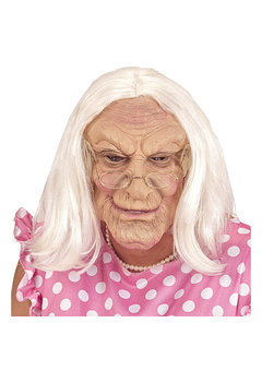 masker oude vrouw met haar