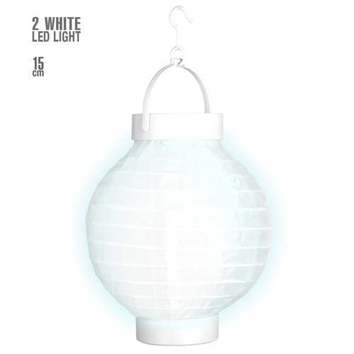 lampion met licht 15cm, wit