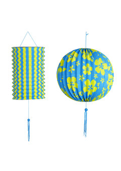 decoratie set blauw/geel