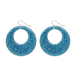 azuur glitter oorbellen