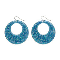 azuur glitter oorbellen