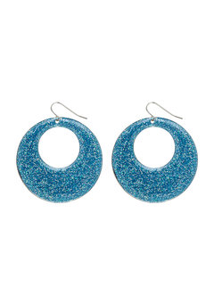 azuur glitter oorbellen