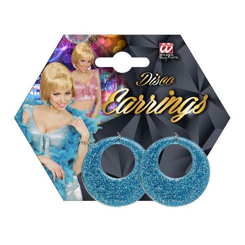 azuur glitter oorbellen