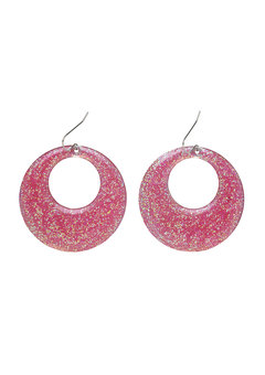 rose glitter oorbellen