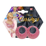 rose glitter oorbellen