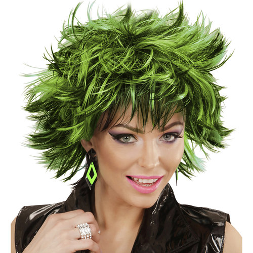 oorbellen ruit neon, zwart/groen