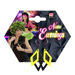 oorbellen ruit neon, zwart/geel