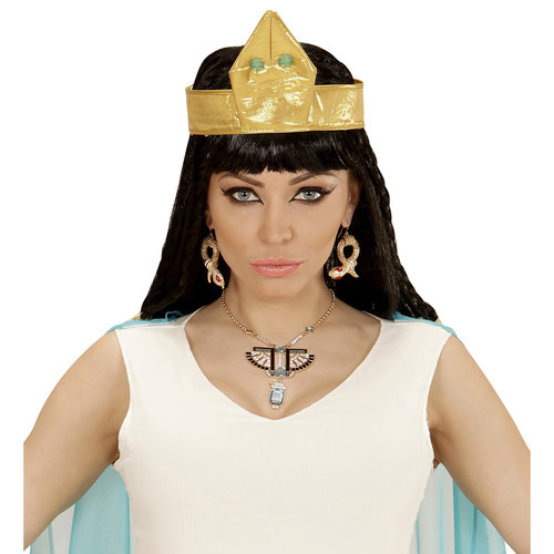 oorbellen slang van goud met rode steen ogen