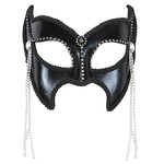 oogmasker s&m fashion met strass en stenen, zwart