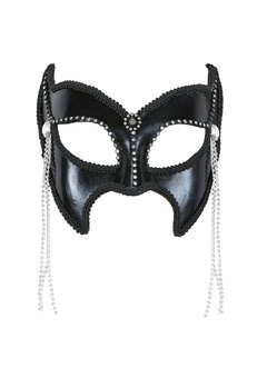 oogmasker s&m fashion met strass en stenen, zwart
