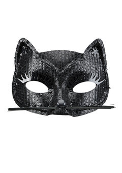 oogmasker kat met zwarte pareltjes