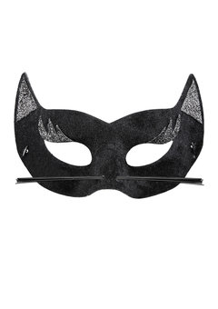 oogmasker fluweel zwarte panter met glitters