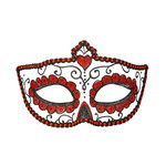 oogmasker dia de los muertos zwart & rood