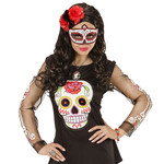 oogmasker dia de los muertos zwart & rood