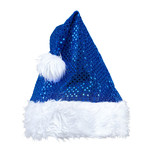 kerstmanmuts glitter, blauw