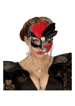 oogmasker grand ball, zwart/rood