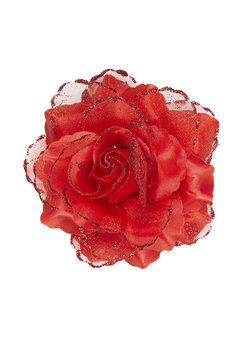 haarclip rode roos met glitter