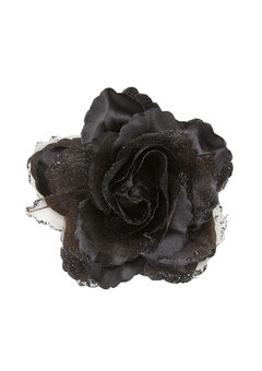 haarclip zwarte roos met glitter