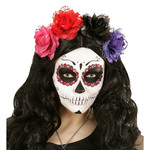 haarclip zwarte roos met glitter