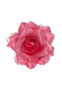 haarclip rose roos met glitter