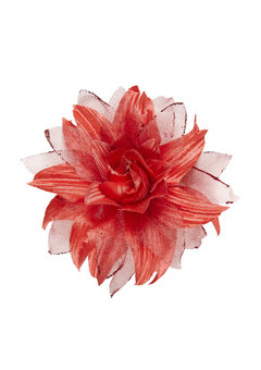 haarclip bloem met glitter, rood